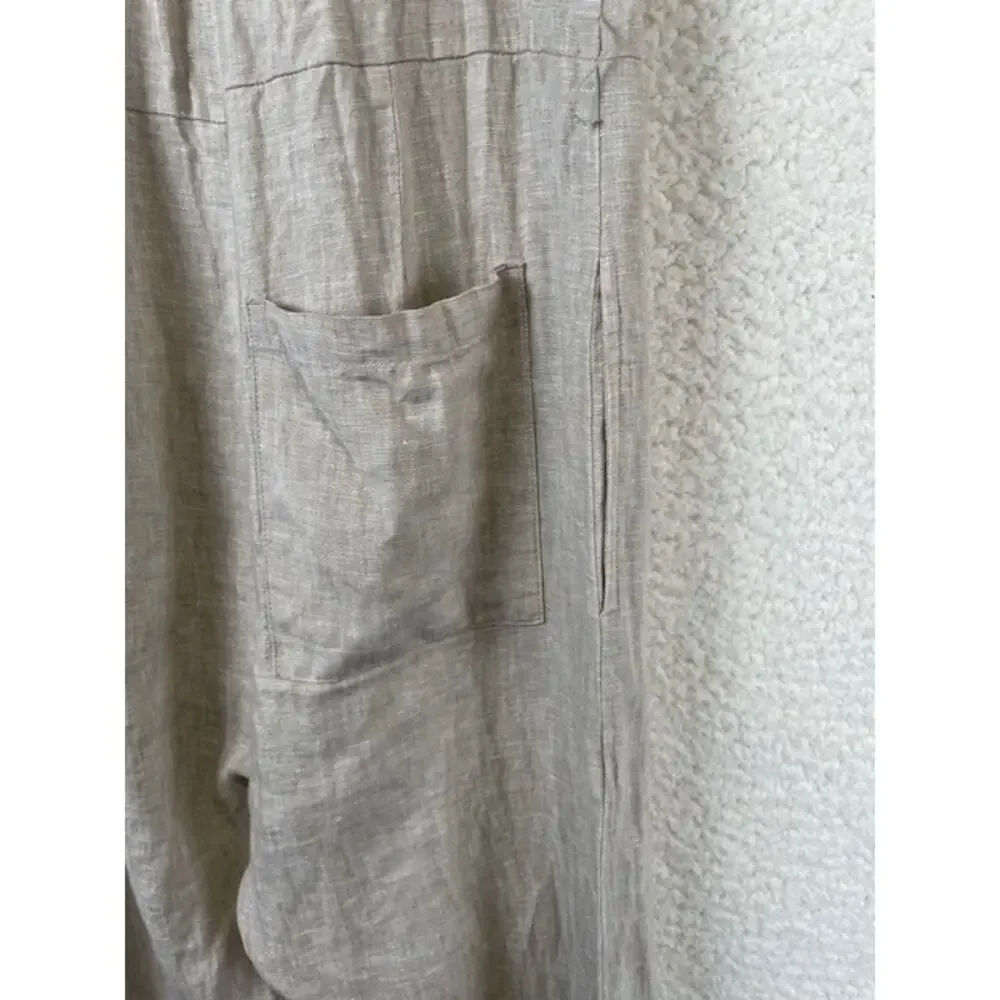 Quince-100% European Linen Square Neck Jumpsuit in Flax SZ(S)